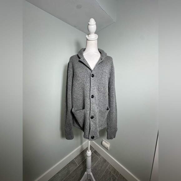 J.Crew Lambswool  Shawl Collar  Chore Cardigan in Gray Size Medium - Picture 5 of 16